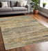 2' X 8' Gold And Slate Abstract Runner Rug